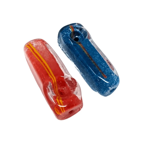 2.5'' Flat Block Rasta Work Frit Peanut Hand Pipe